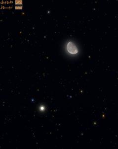 Read more about the article فلكية جدة: القمر الأحدب يقترن بكوكب زحل