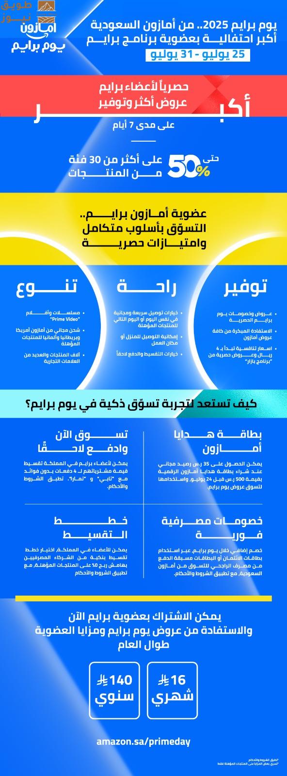 You are currently viewing أمازون السعودية تُطلق 7 أيام متواصلة من عروض “يوم برايم 2025” الحصرية لأعضاء برايم، من 25 – 31 يوليو