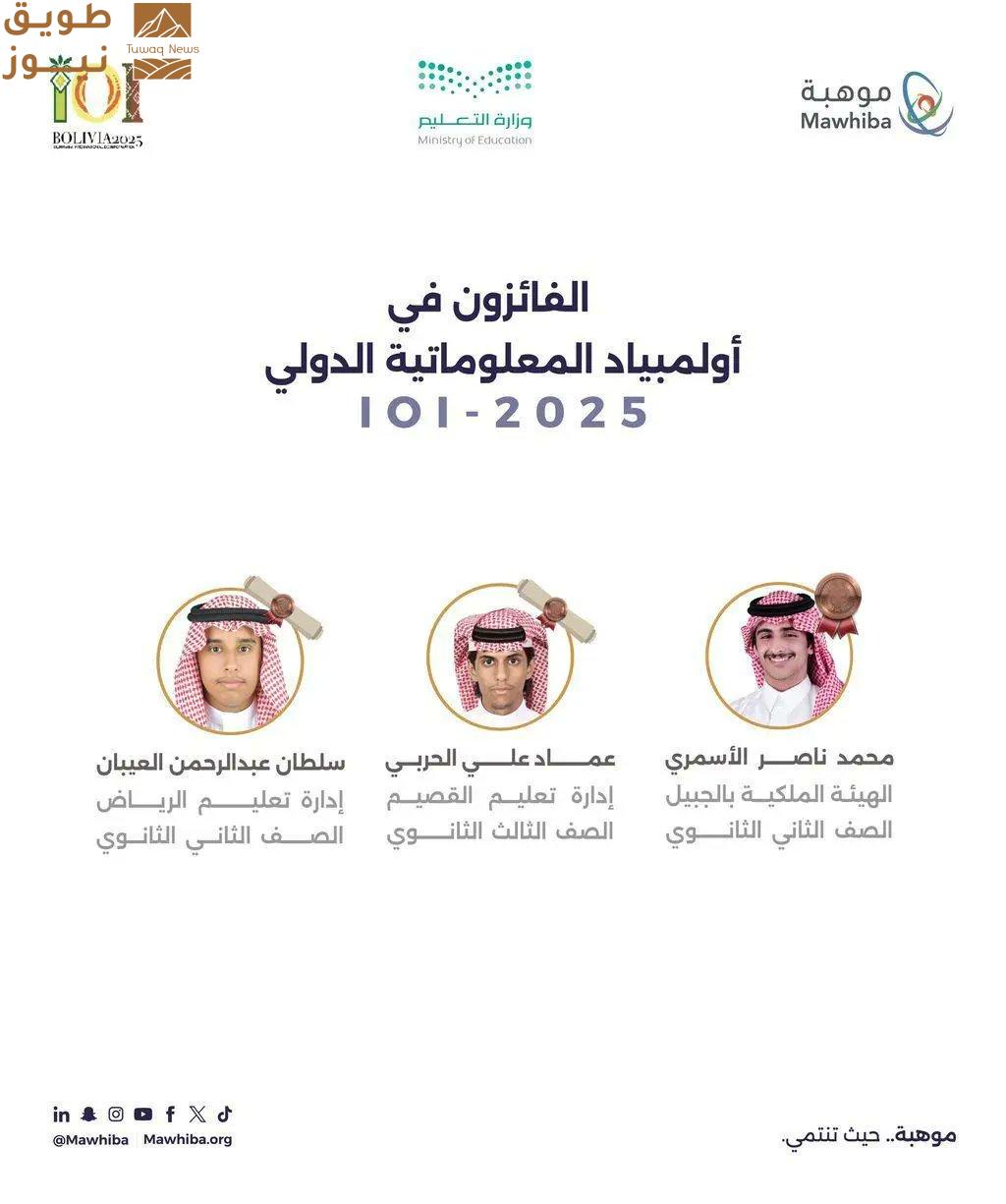 You are currently viewing المنتخب السعودي حصد 3 جوائز في أولمبياد المعلوماتية الدولي 2025 ببوليفيا