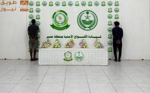 Read more about the article القبض على مخالفَيْن لنظام أمن الحدود لتهريبهما (15) كيلو جرامًا من نبات القات المخدر