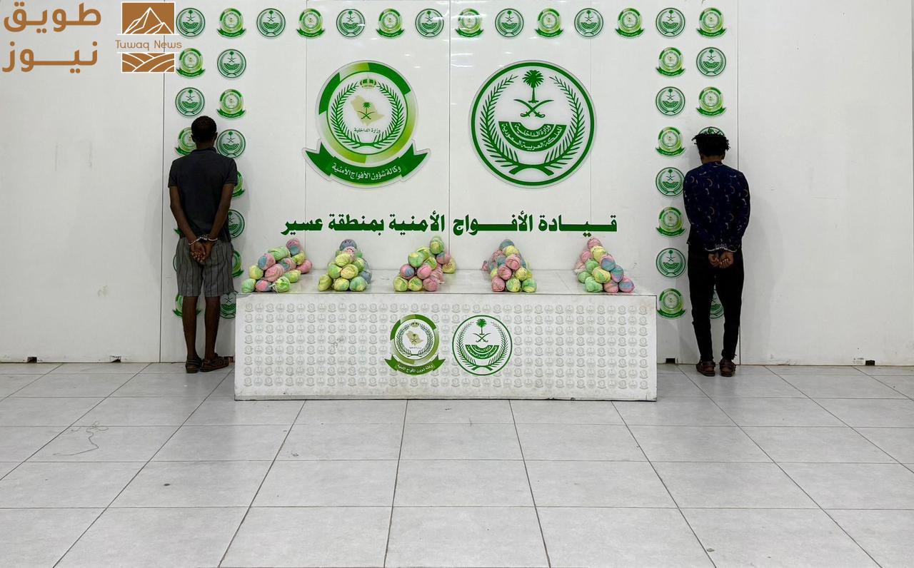 You are currently viewing القبض على مخالفَيْن لنظام أمن الحدود لتهريبهما (15) كيلو جرامًا من نبات القات المخدر