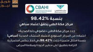 Read more about the article بنسبة 98.42 % مركز مكة الطبي يحقق اعتماد المركز السعودي لاعتماد المنشآت الصحية